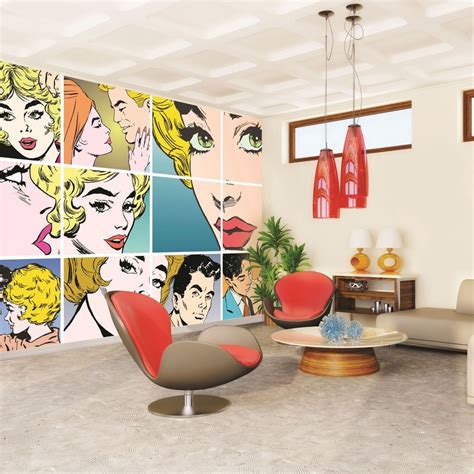 Pop Art Wall Ready Made Mural | Pop art bedroom, Pop art wallpaper ...