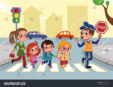 Crossing Street Stock Vector (Royalty Free) 183150149 | Shutterstock