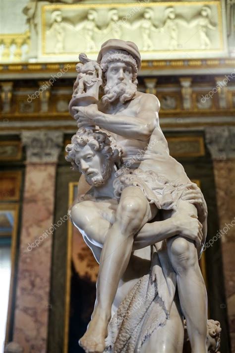 Marble sculpture Aeneas, Anchises, and Ascanius by Gian Lorenzo Bernini in Galleria Borghese ...