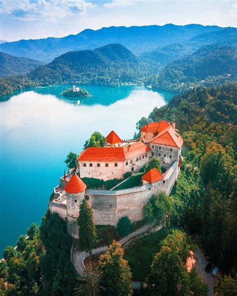 Different perspective on lake Bled from hot air baloon. Mighty Bled ...