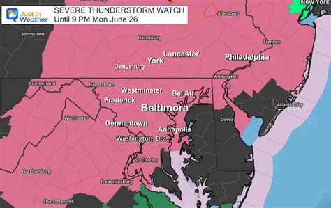 Severe Thunderstorm Watch Issued Monday June 26 - Just In Weather