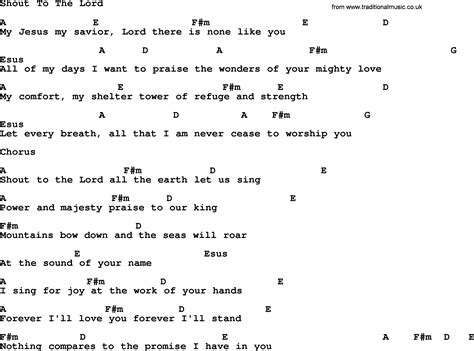 Ascension Hymn: Shout To The Lord - lyrics, chords and PDF