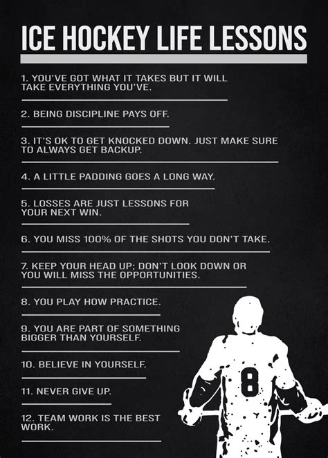 'ice hockey life lessons' Poster, picture, metal print, paint by ...