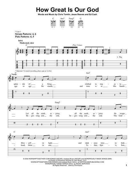 How Great Is Our God by Chris Tomlin - Easy Guitar Tab - Guitar Instructor