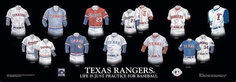 Texas Rangers: Life is Just Practice for Baseball Uniform/Jersey Poster ...