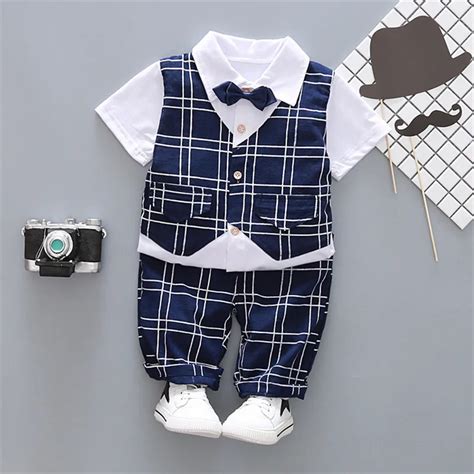 Aliexpress.com : Buy Toddler Baby Boy Summer Clothes Newborn Plaid ...