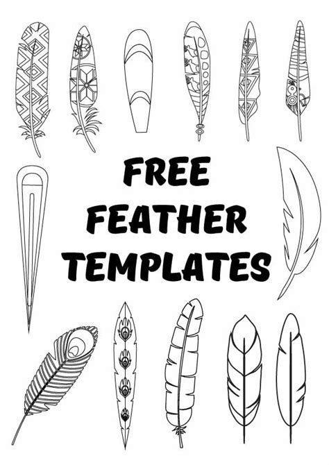 81 Free printable feather templates (PDF) - ESL Vault