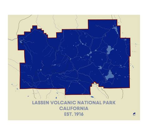 Lassen Volcanic National Park Poster | National Park Map | Muir Way | National parks map, Lassen ...