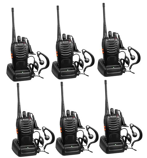 Rechargeable Long Range Two Way Radios with Earpiece Walkie Talkies 6 ...