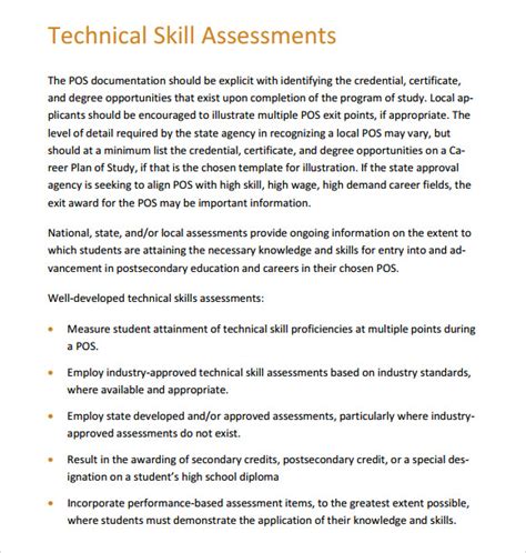 8 Sample Skills Assessment Templates to Download for Free | Sample ...