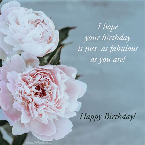 Blush pink peonies birthday card : free to download