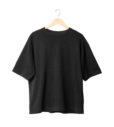 Black oversize T shirt mockup hanging, Png file 8520862 PNG