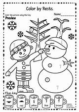 Winter Music Coloring Pages  Color By Notes And Rests sketch template
