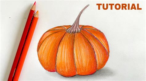 How To Draw A Pumpkin | Color Pencil Tutorial - YouTube