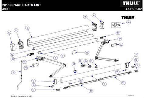 Thule Omnistor 4900 Awning Spare Parts Diagram