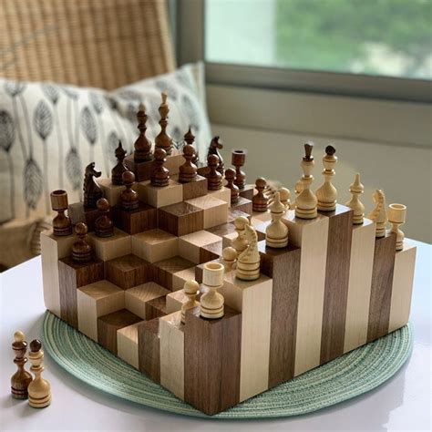 3D Modern Chess Set Wooden Chess Set Chess Original Chess Set - Etsy