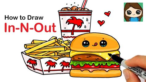 How to Draw a Burger Combo | In-N-Out | Cute food drawings, Cute kawaii drawings, Cute drawings