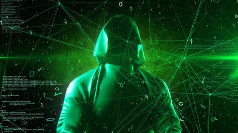 Anonymous Hacker In Hoodie Green Digital Source Code Computer Space 4K, Motion Graphics