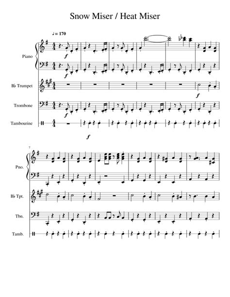 Snow Miser / Heat Miser Song Sheet music for Piano, Trombone, Trumpet (Mixed Trio) | Musescore.com