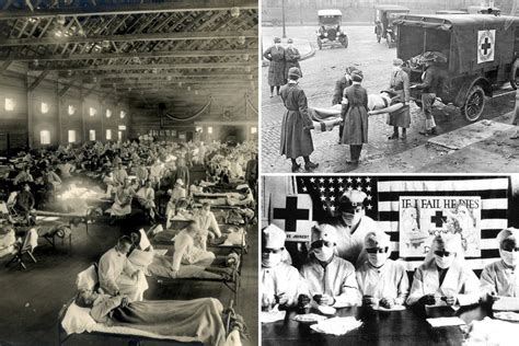 Haunting pics from 1918 Spanish Flu pandemic show crowded US hospitals and bodies on stretchers ...