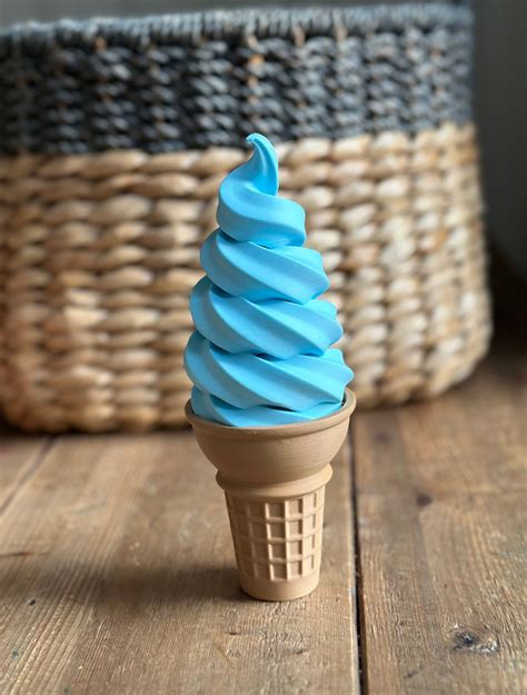 Fun Soft Serve Ice Cream Cone 3D Printed - Etsy