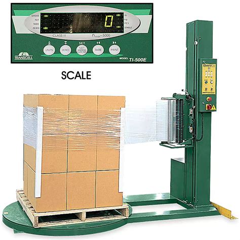 Semi-Automatic Stretch Wrap Machine with Scale - 52 x 52 x 80" H-1619 - Uline