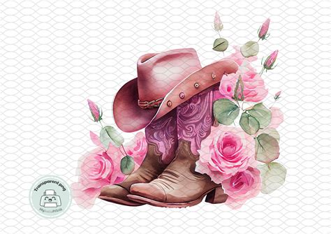 Cowgirl Hat Boots and Roses Clipart Png Sublimation Design - Etsy Australia