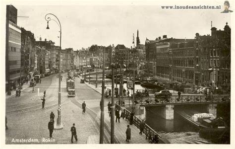 1947. A view of Rokin in Amsterdam. Rokin is a major street in the ...