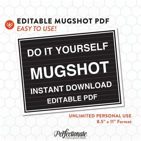 DIY Mugshot Sign Mugshot Template Unlimited Personal Use - Etsy