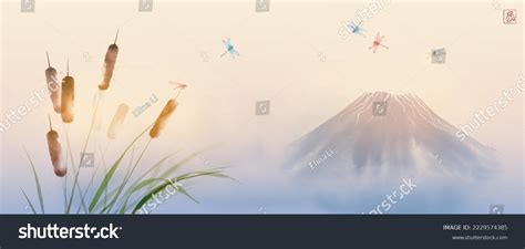 Fujiyama Mountains On Sunrise Sky Background Stock Vector (Royalty Free ...