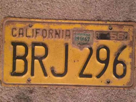 Vintage California License Plate