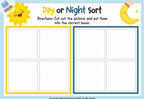 Vocabulary Activities ( Day and Night Worksheets ) – English Created ...