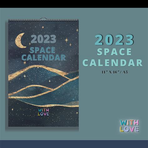 2023 Cosmic Space Calendar 11 X 16.5 Hanging Wall Calendar - Etsy