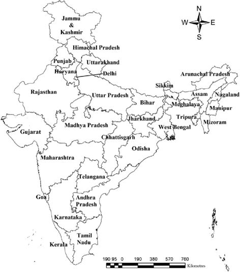 Map of India by state. | Download Scientific Diagram