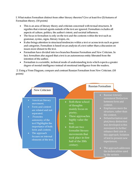 Lp2 Literary Criticism Abejo Gerald C Answers - I. What makes Formalism distinct from other ...