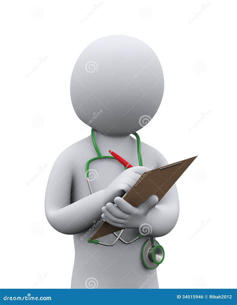 3d Doctor Writing Patient Medical History Stock Illustration ...