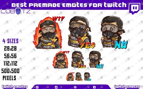 Apex Legends Caustic Emotes | Premade Twitch Emotes Caustic - Lobotz LTD