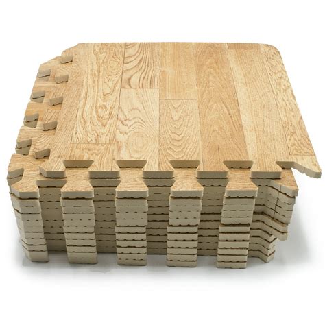 Sorbus Wood Grain Floor Mats Foam Interlocking Mats Each Tile 1 Square ...