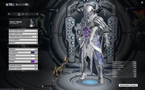 Frost deluxe color schemes - Players helping Players - Warframe Forums