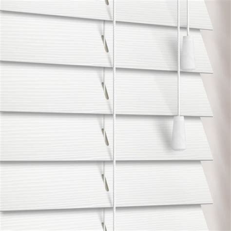 White Textured Faux Wooden Blinds, Ideal for the Bathroom & Kitchen