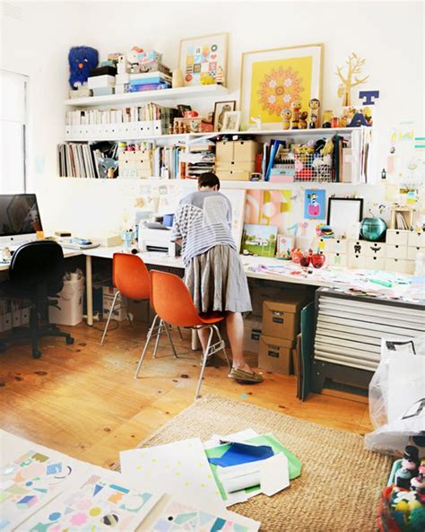 Beci orpin | Art studio organization, Creative arts studio, Workspace desk