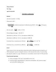 Aldol Condensation lab report.docx - Chem 238-541 TA: Tiga April 13th 2020 The Aldol ...