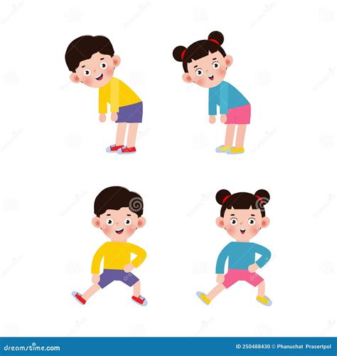 Kids Exercising On Mats Cartoon Vector | CartoonDealer.com #28150203