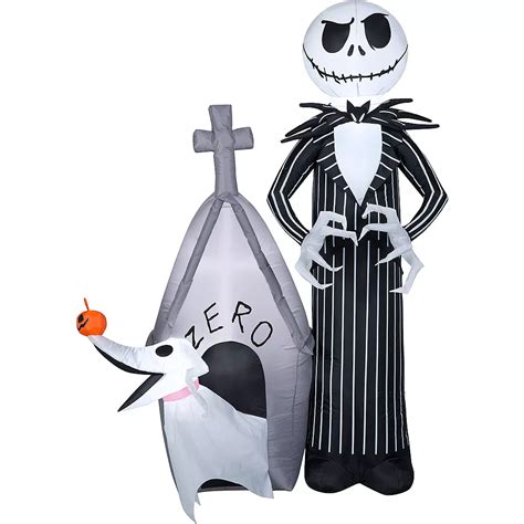 Light-Up Jack Skellington & Zero Inflatable 45in x 60in - The Nightmare Before Christmas | Party ...