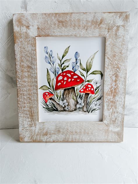 Mushroom Watercolor Art Print Mushroom Illustration Mushroom - Etsy