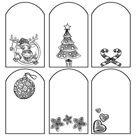 10 best black and white printable christmas tags – Artofit