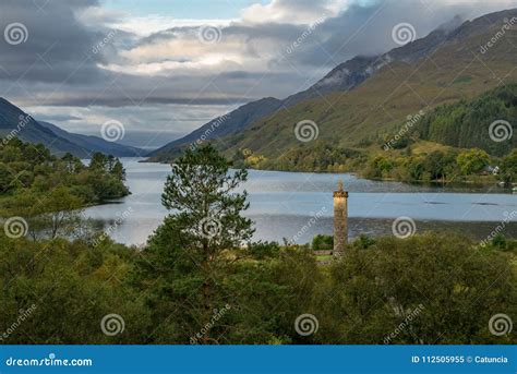 Glenfinnan Monument and Loch Shiel Lake. Highlands Scotland Uk Stock Image - Image of glenfinnan ...