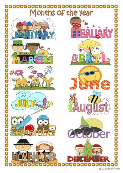 Months of the year.: English ESL worksheets pdf & doc