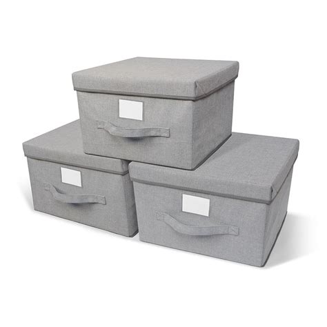 Primary Designs Pack of 3 Collapsible Closet Storage Cloth Bins with ...