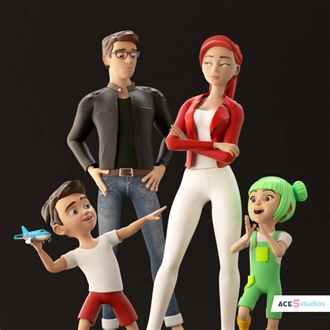 ArtStation - Family - 5M - Cartoon Stylized Characters - Animation Ready